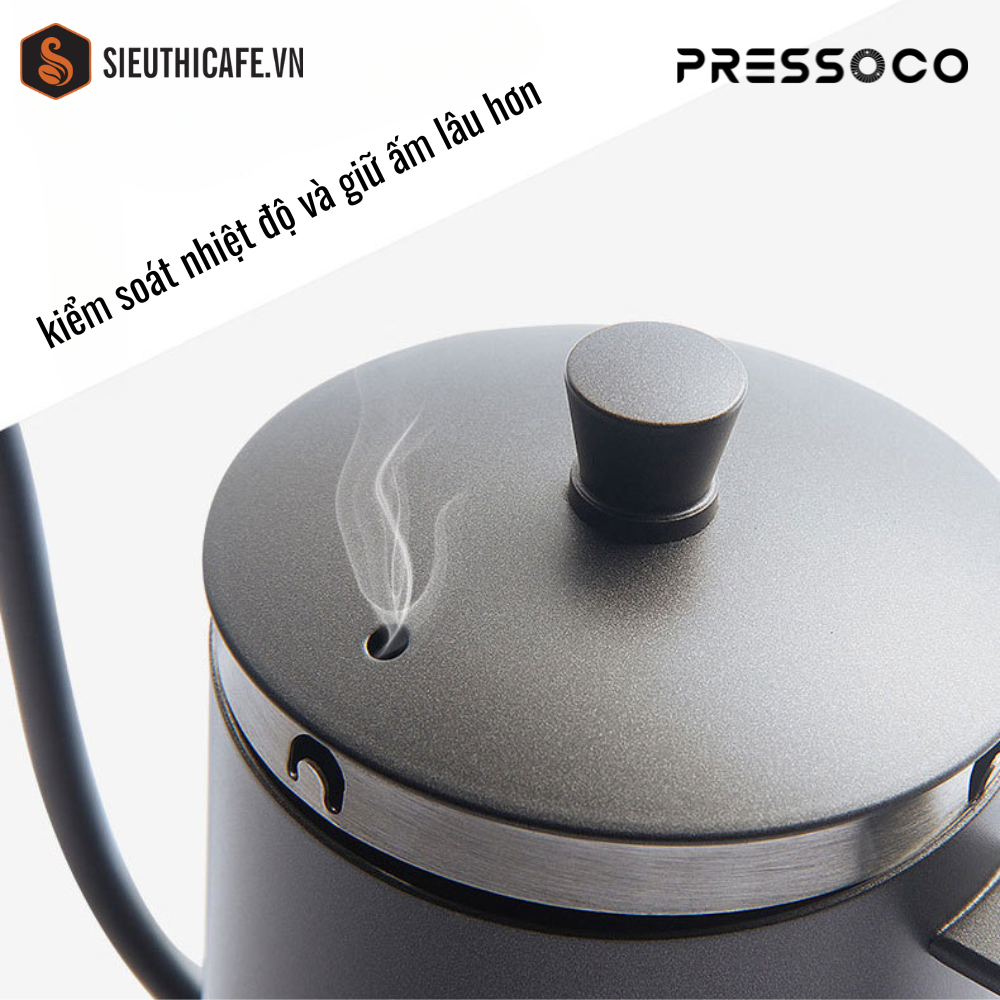 Bình, Ấm Cổ Ngỗng Rót Pha Cà Phê Inox 304 (350ml) - màu đen 13