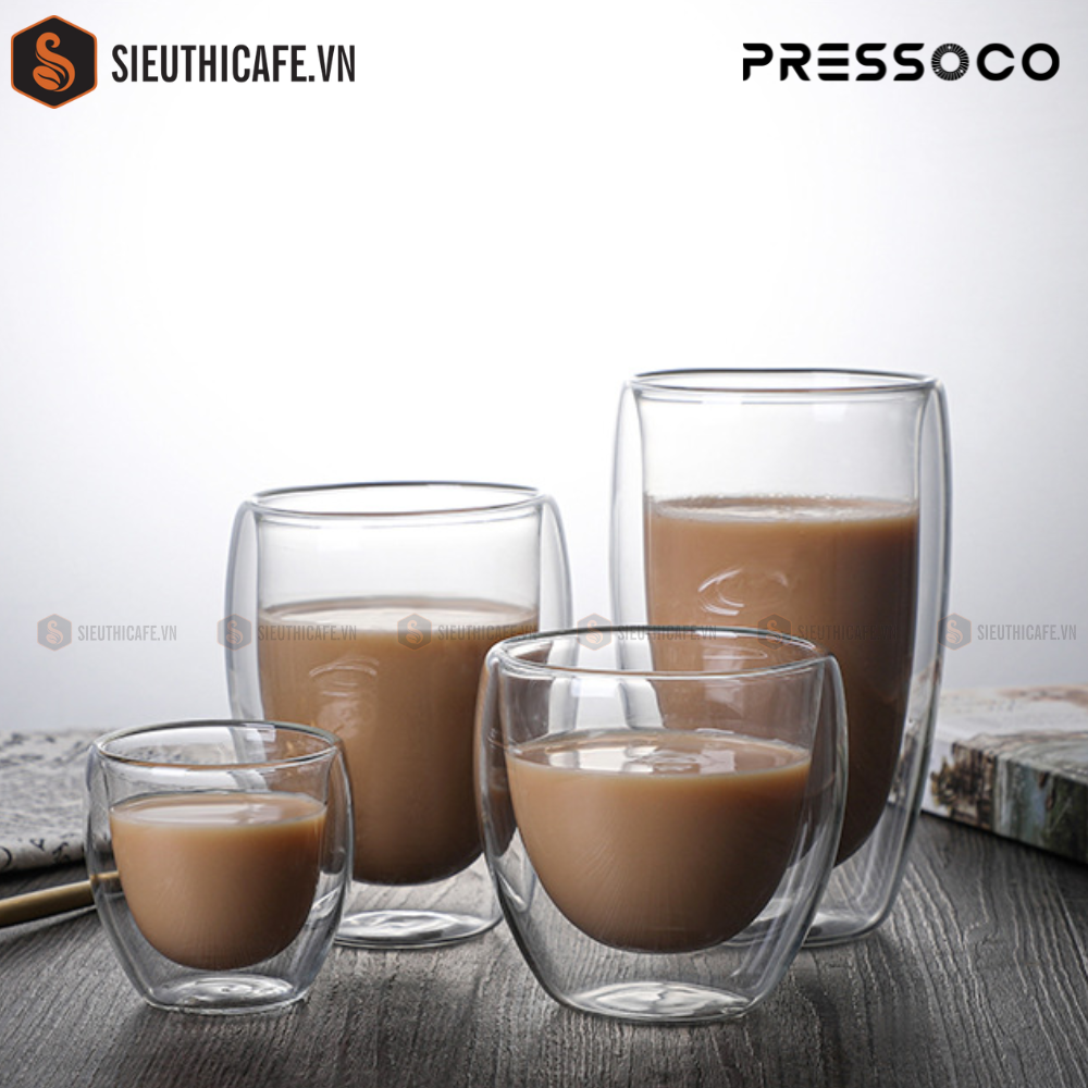 Combo 2 x Pressoco Pavina Double Glass Cups 250ml 2