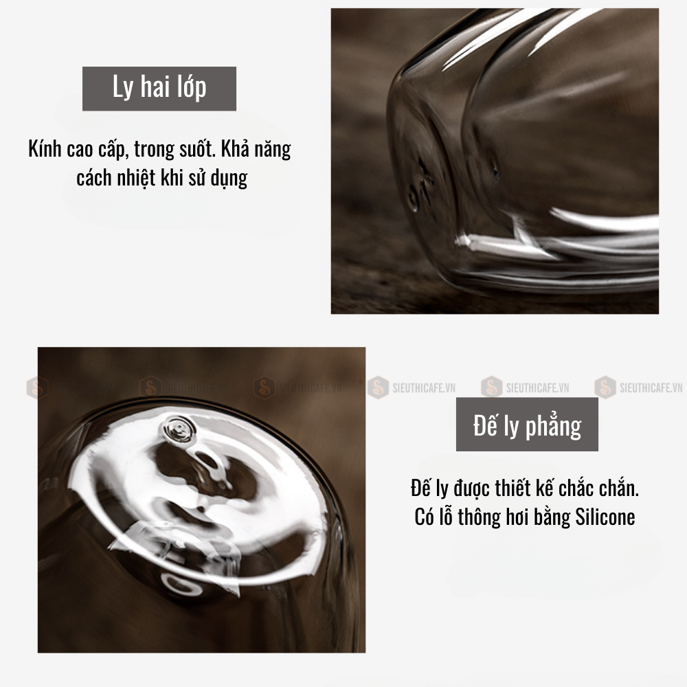 Combo 2 x Pressoco Pavina Double Glass Cups 250ml 14