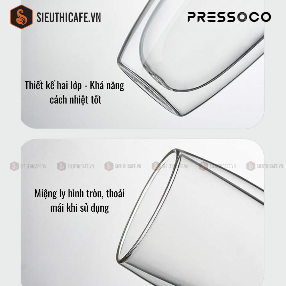 Pressoco Pavina Double Glass Cups 450ml 13