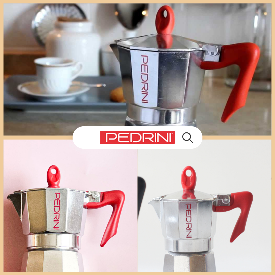 PEDRINI Replacement Handle Kaffettiera Coffee Maker 2 Cups - Red 11