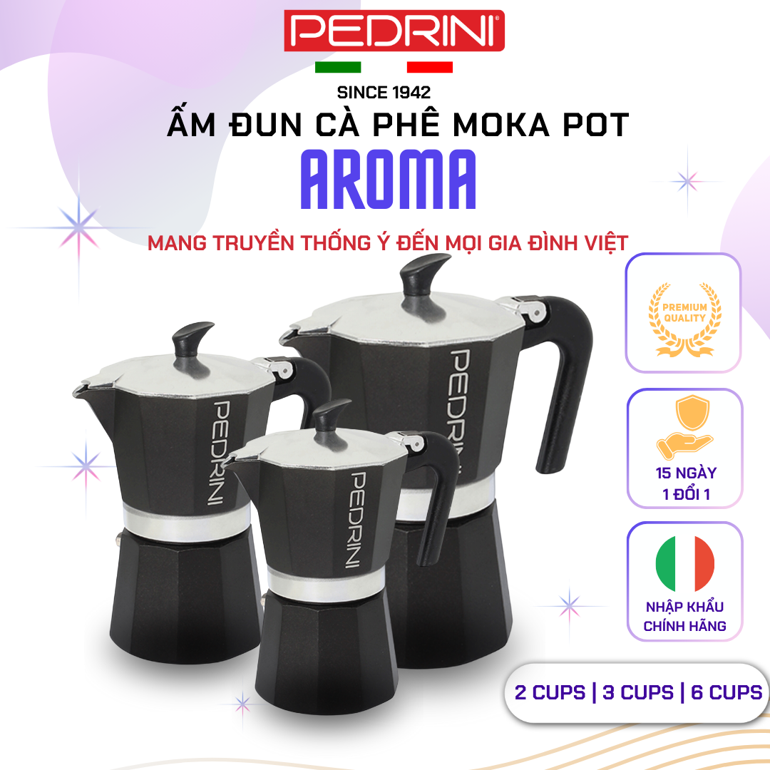 PEDRINI Replacement Handle Kaffettiera Coffee Maker 2 Cups - Red 4