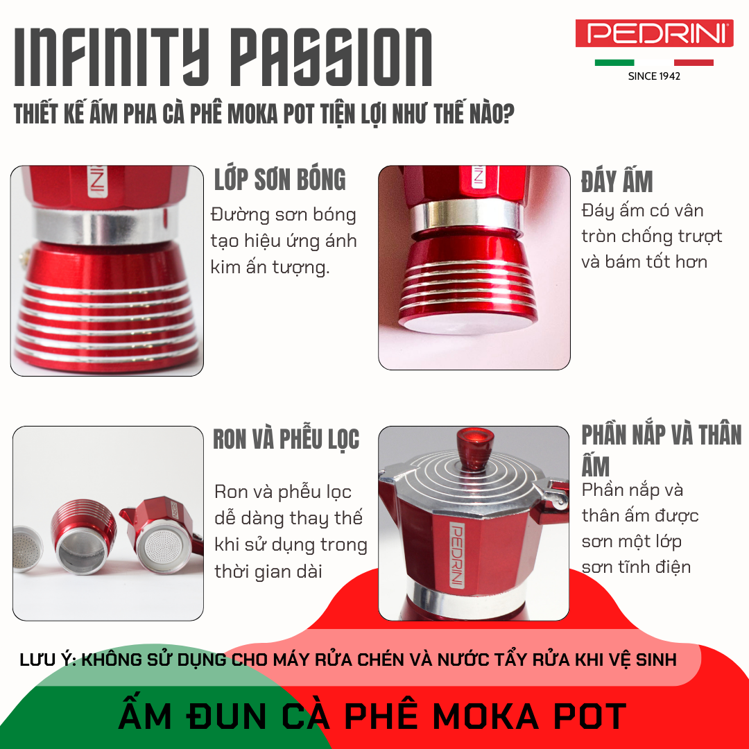 PEDRINI Replacement Funnel Kaffettiera Coffee Maker 1 Cup 5