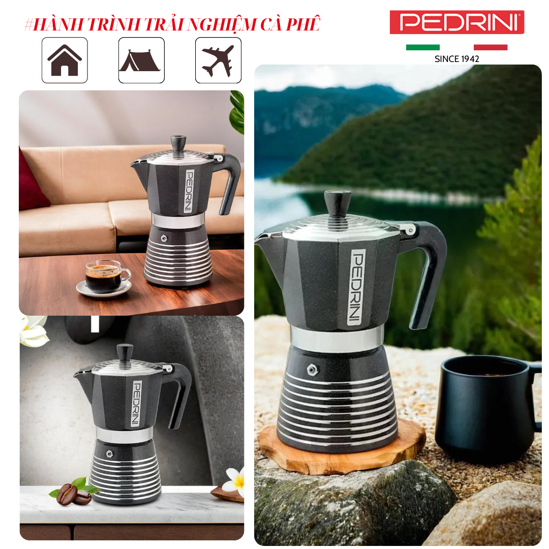 PEDRINI Infinity Rock Coffee Maker 1 Cup - Black 6