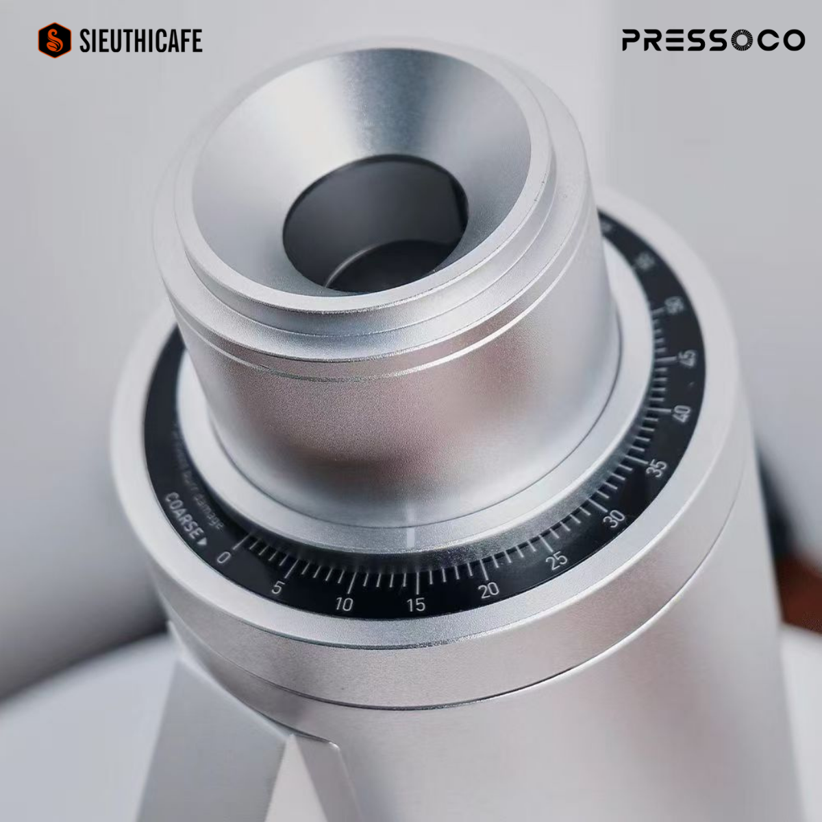 Pressoco DF64V Grinder Red Titan-Burr, 64mm, Single Dose Silver 300W 12