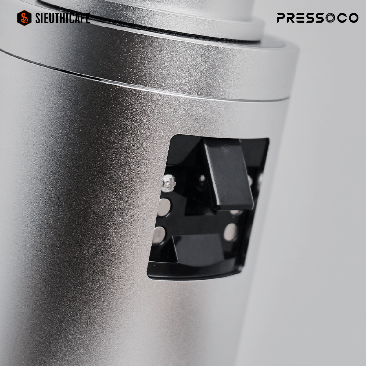 Pressoco DF64V Grinder Red Titan-Burr, 64mm, Single Dose Silver 300W 11