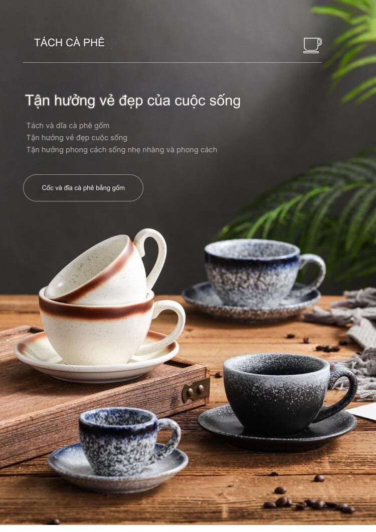 Pressoco Ceramic Coffee Cup - Cappuccino Speckled Sesame- 250ml