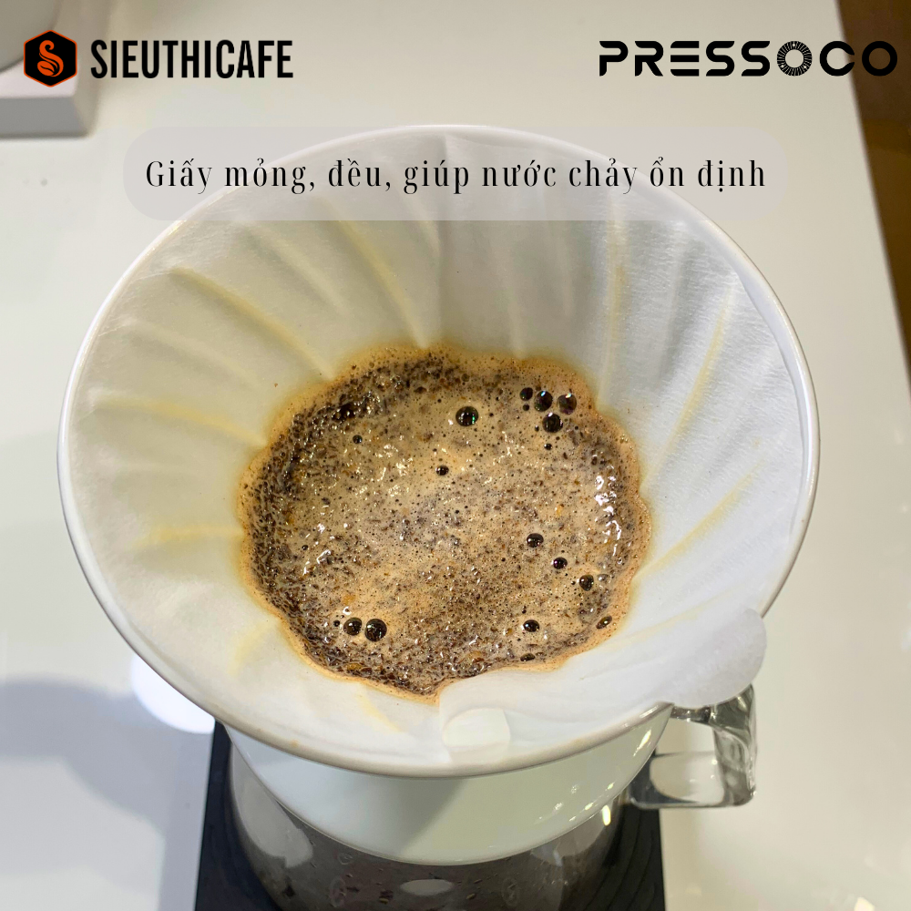 Pressoco Coffee Paper Filter Chemex 3 cups (100 tờ) 4