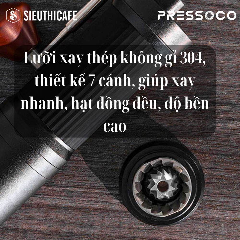 Presso Valor Hand Grinder CNC 304, Black 13