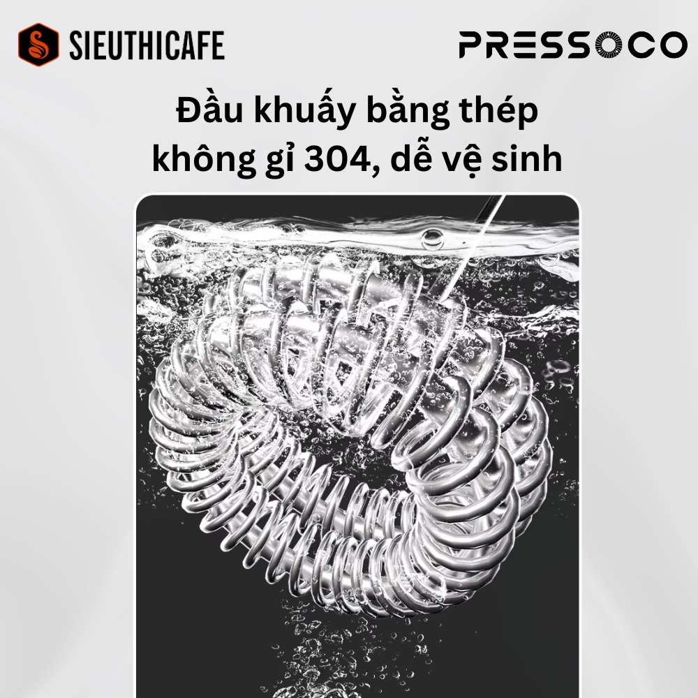 Pressoco Electric milk frother USB, White 11