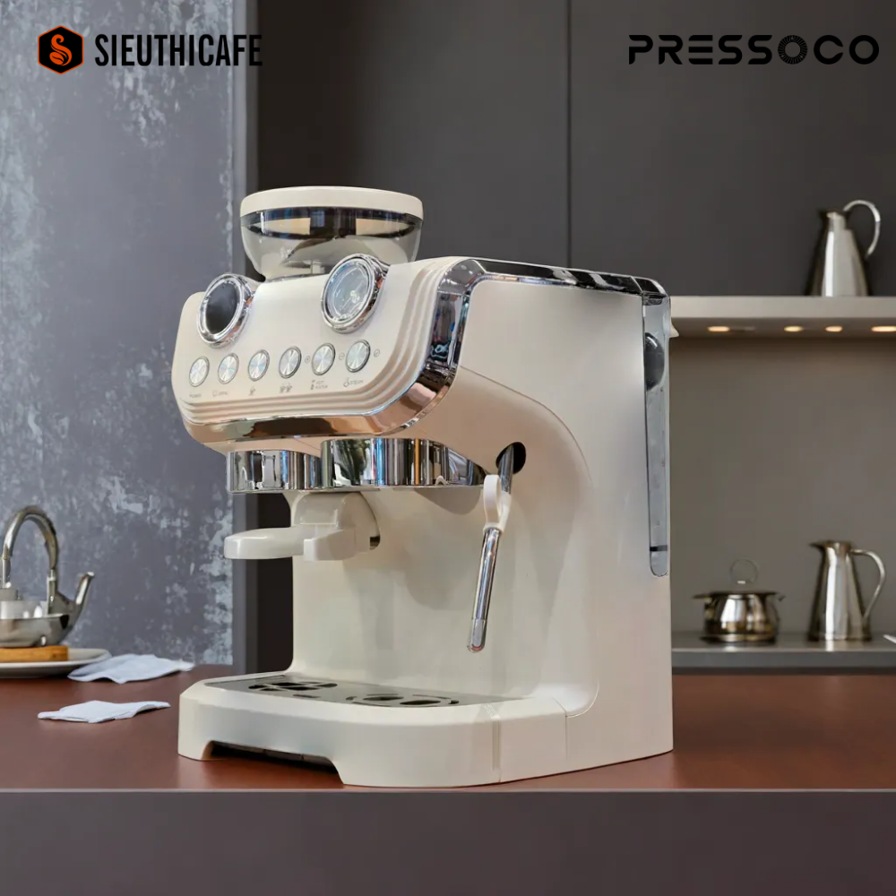 Pressoco Espresso Machine Grindo - Milky White 9