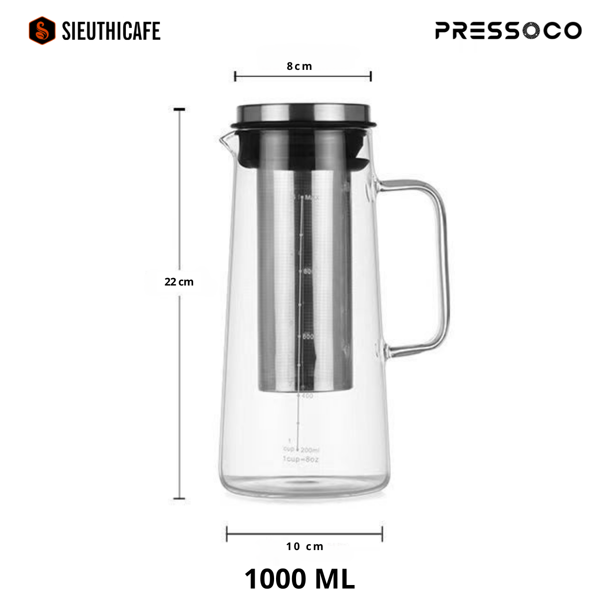 Pressoco Cold Brew Glass Bottle, 1300ml 3