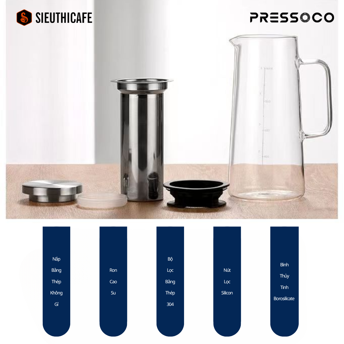 Pressoco Cold brew 1l - Non filter 5