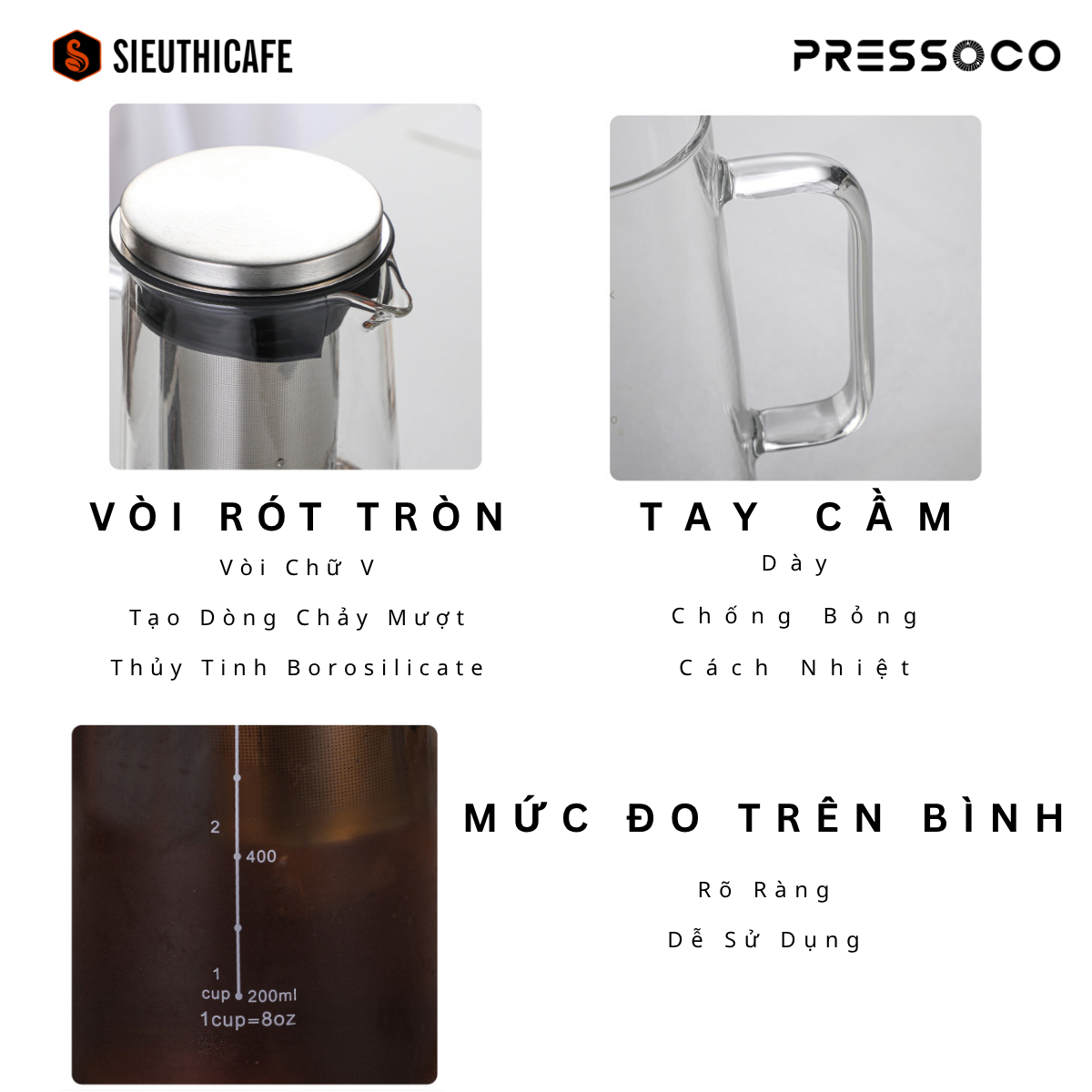 Pressoco Cold brew 1l - Non filter 4