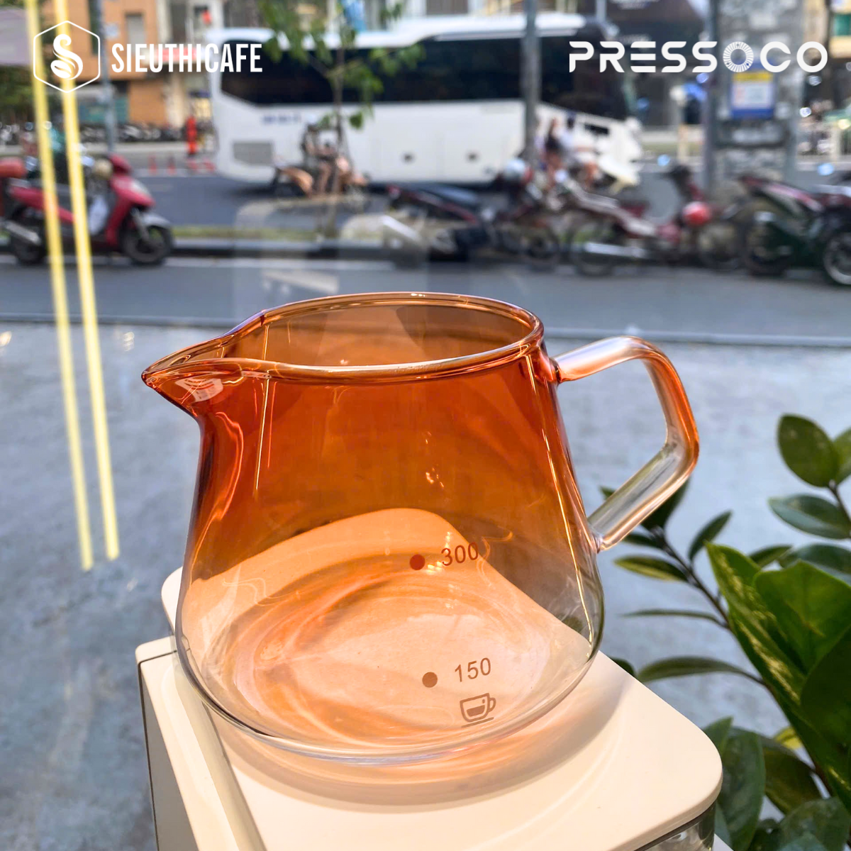 Pressoco Server Obsidian 450ml Orange Glass (W.Lip) 12