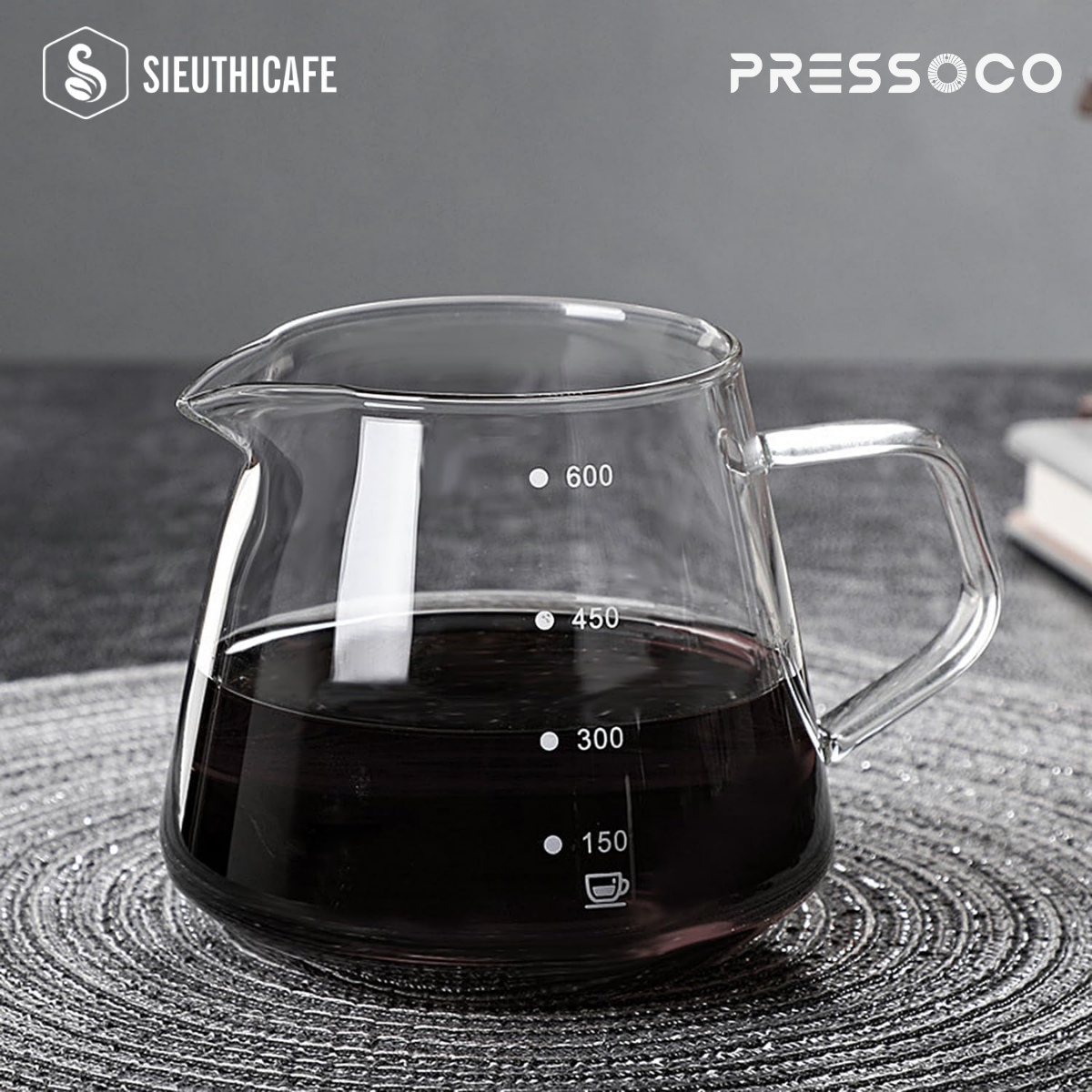 Pressoco Server Obsidian 450ml Orange Glass (W.Lip) 11