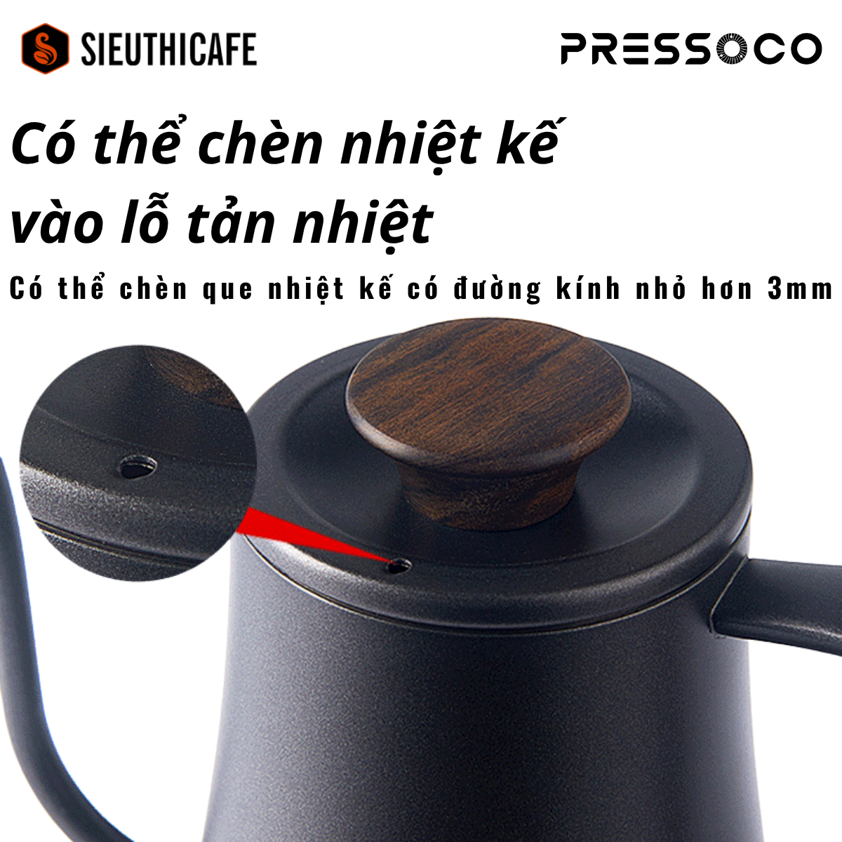 Pressoco Kettle 304 Stainless Steel Pour Over 600ml - Gray 13