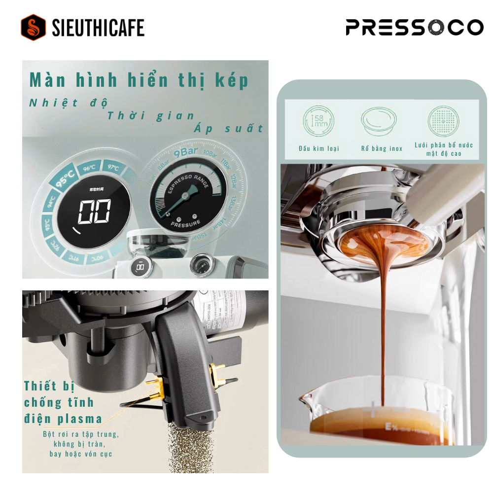Pressoco Espresso Machine Grindo - Matcha Green 13