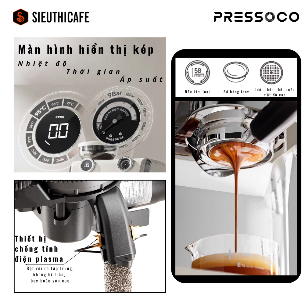 Pressoco Espresso Machine Grindo - Matcha Green 9