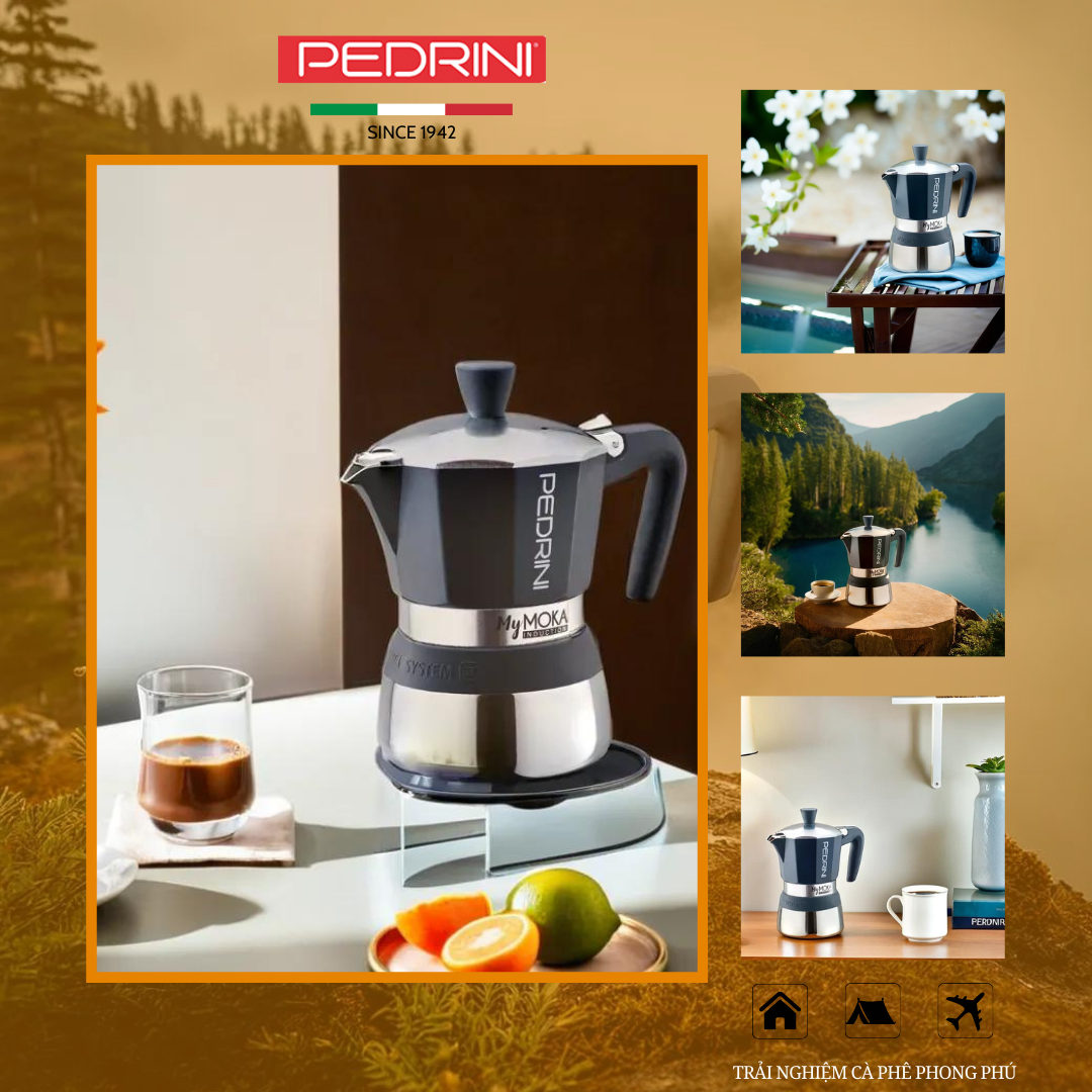 PEDRINI MyMoka induction Coffee Maker 3 Cups 5