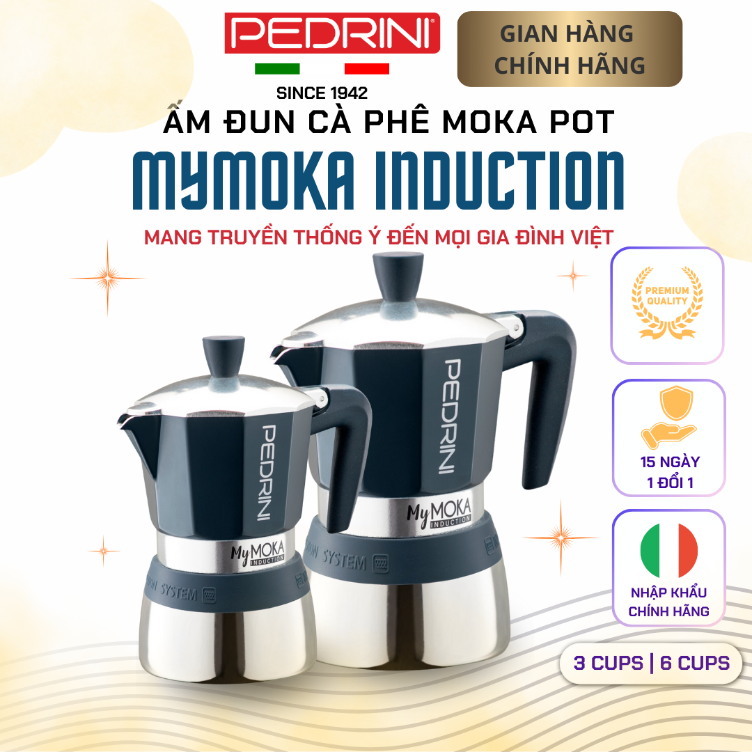 PEDRINI Kaffettiera Coffee Maker 1 Cup - Red 3