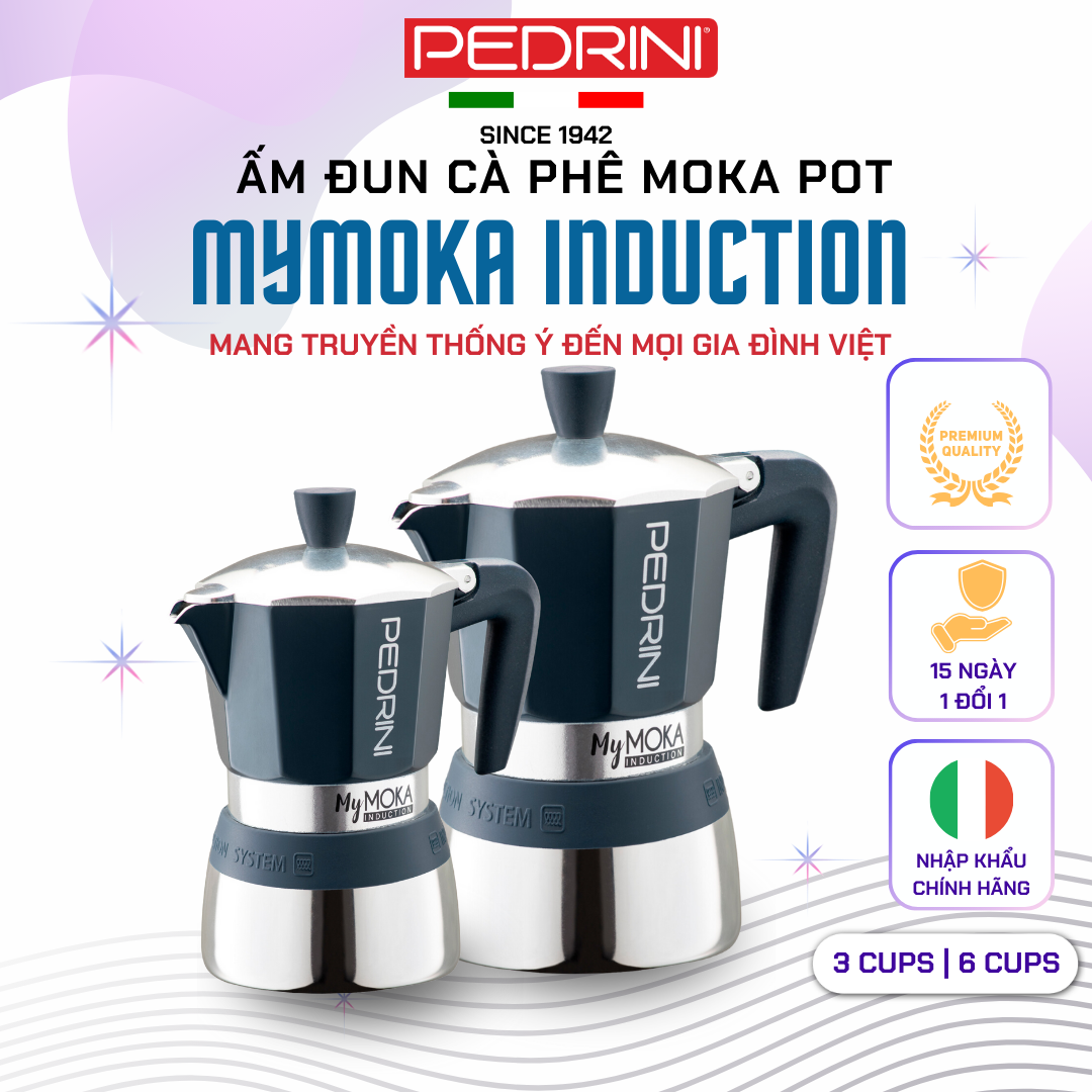 PEDRINI Replacement Handle Kaffettiera Coffee Maker 2 Cups - Red 3