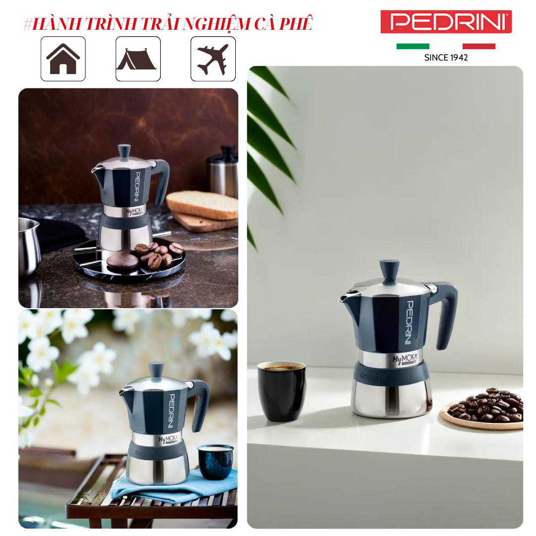 PEDRINI Kaffettiera Coffee Maker 1 Cup - Red 6