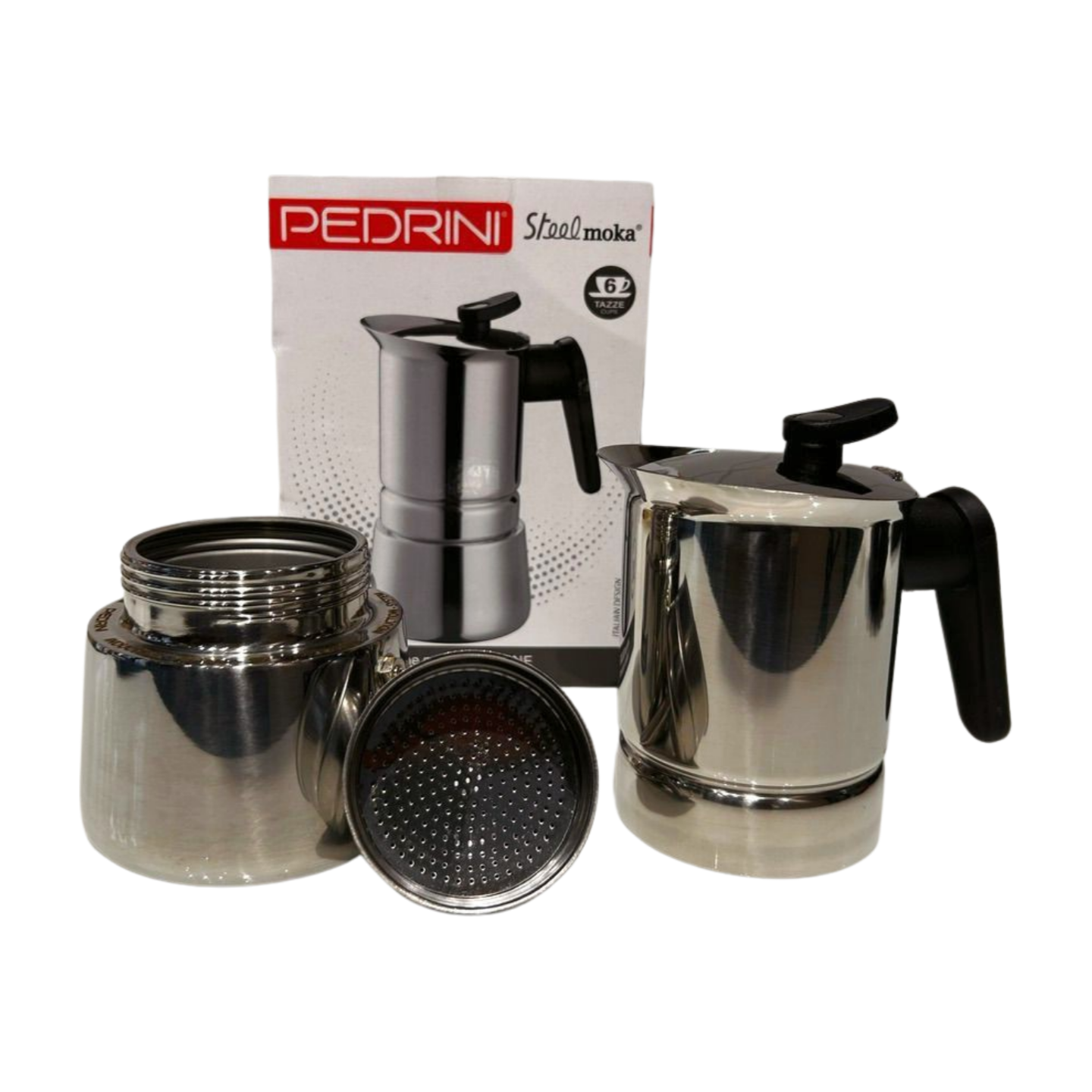 PEDRINI Kaffettiera Coffee Maker 3 Cups - Red 3