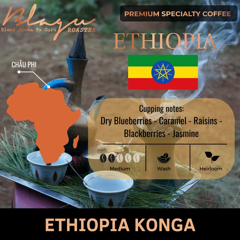 [Premium] BLAGU Roasted Bean Ethiopia Yirgacheffe Konga - 250g