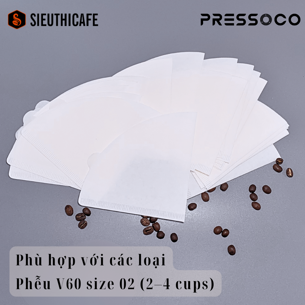 Pressoco Coffee Paper Filter Chemex 3 cups (100 tờ) 12