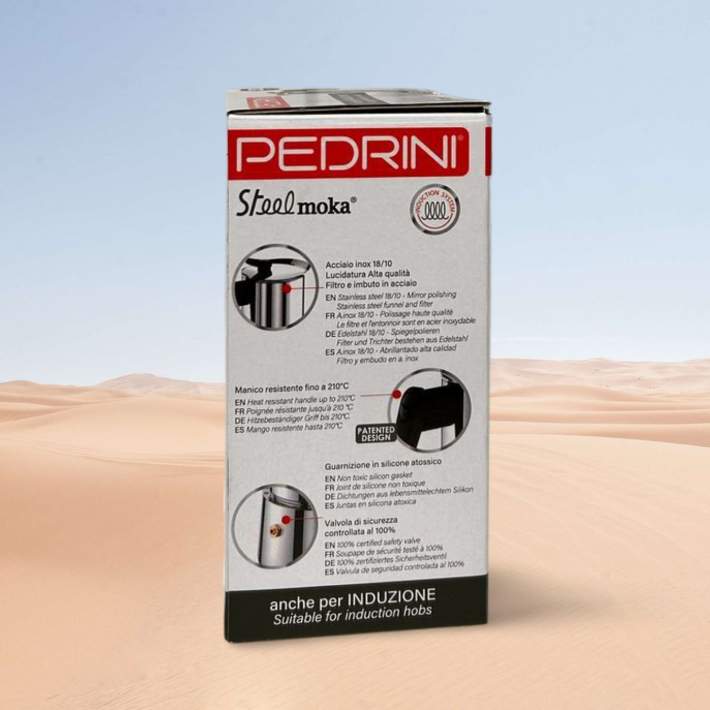 PEDRINI Infinity Passion Coffee Maker 6 Cups - Red 7