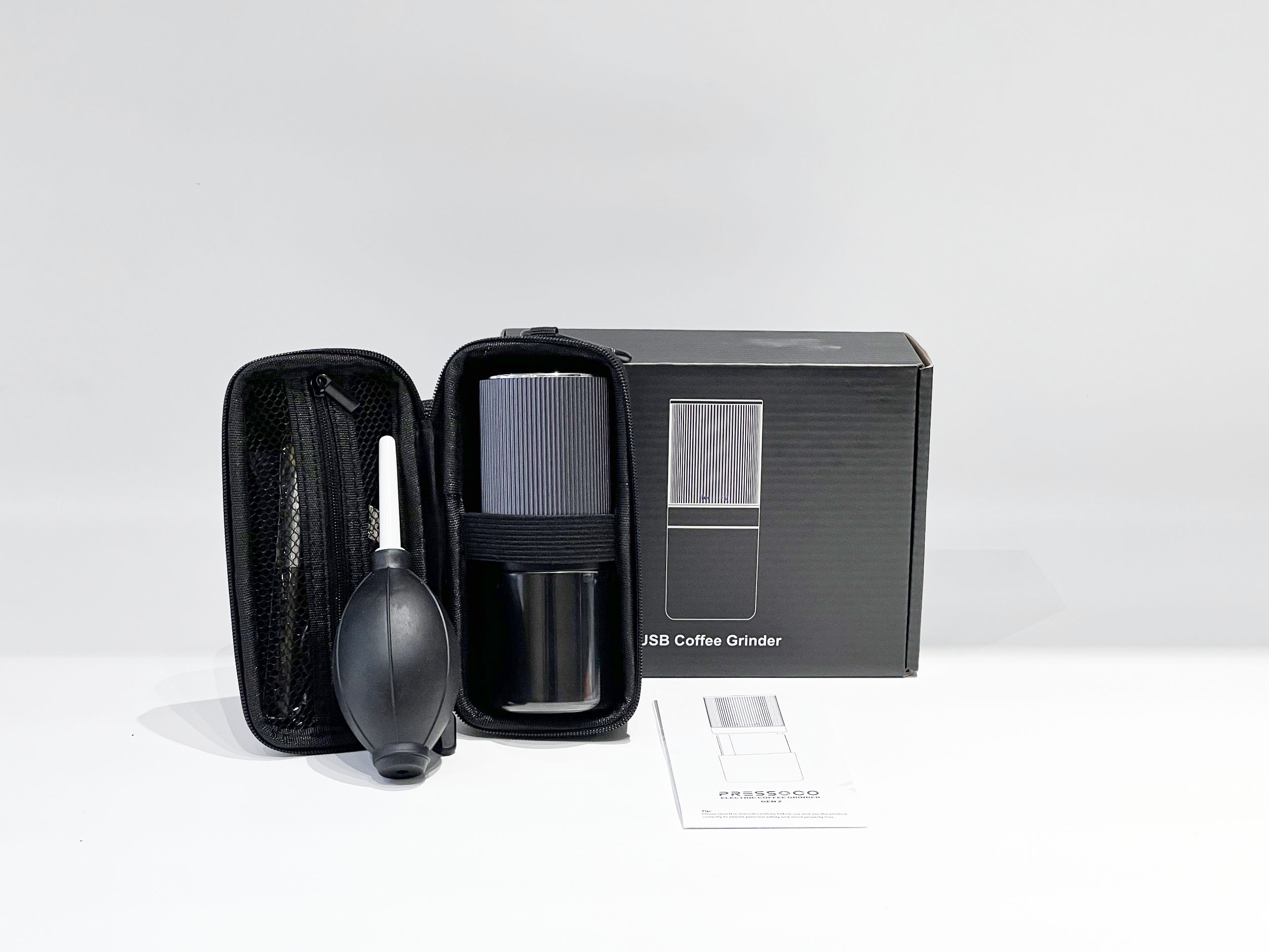 PRESSOCO Portable Electric grinder - Gen Z 38mm | USB Rechargeable -Black 20