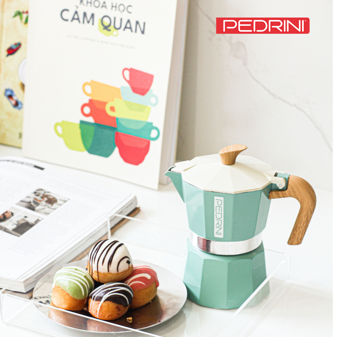 PEDRINI MyMoka Color Coffee Maker 2 Cups - Vintage Green 8