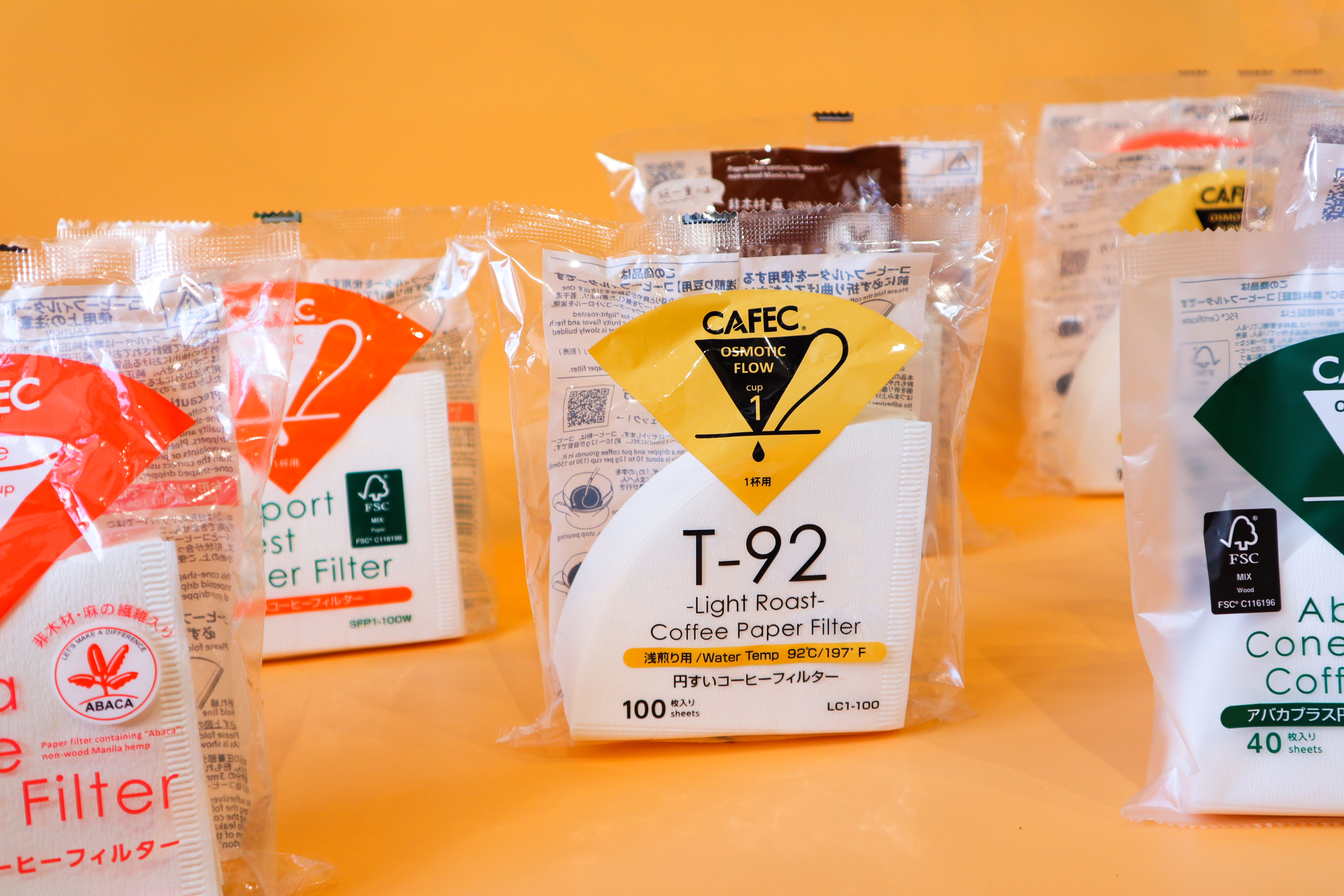 Cafec Paper Filter LC1-100W - Cone V60-01 Cup-1 100-Sheets - White - Light Roast 8