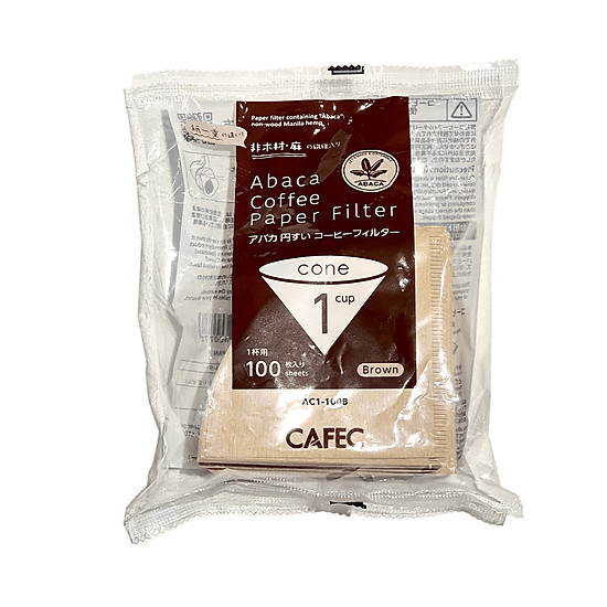 Combo 2 x Cafec Abaca trapezoid paper filter 102 (brown) 100pcs/pack 9