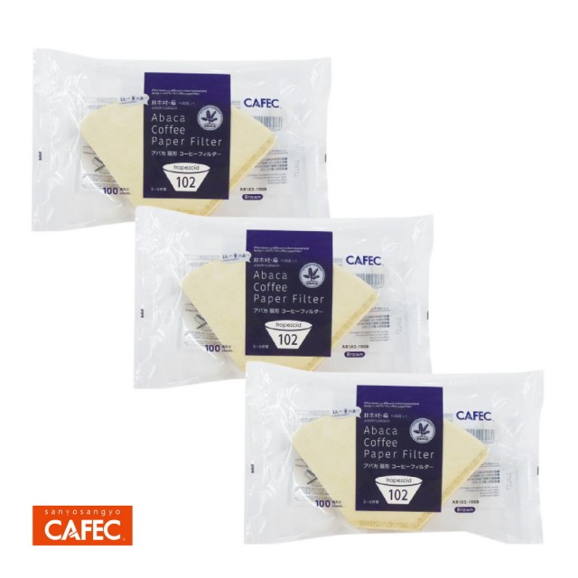 Combo 2 x Cafec Abaca trapezoid paper filter 102 (white) 100pcs/pack 6