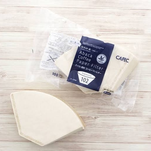 Cafec Abaca trapezoid paper filter 102 (white) 100pcs/pack 10