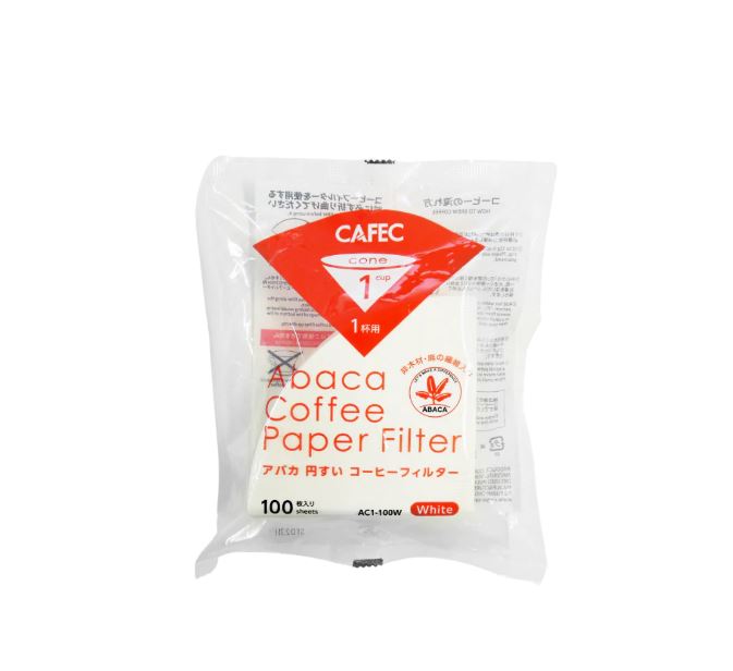 Cafec Abaca trapezoid paper filter 102 (white) 100pcs/pack 12