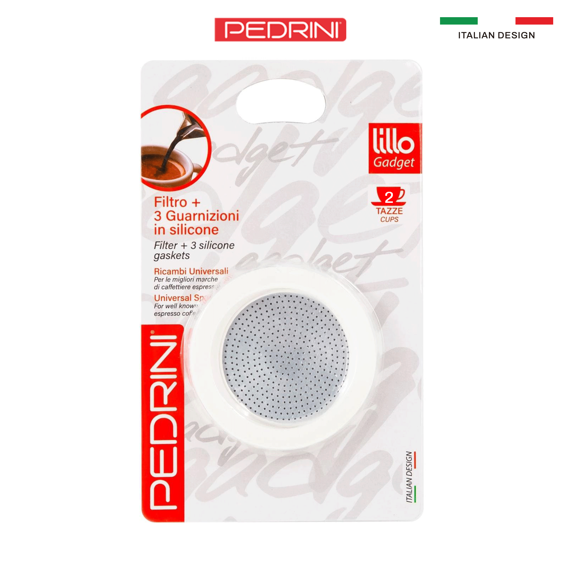 Ấm pha cà phê PEDRINI Kaffettiera 3 Cups - Đỏ 12