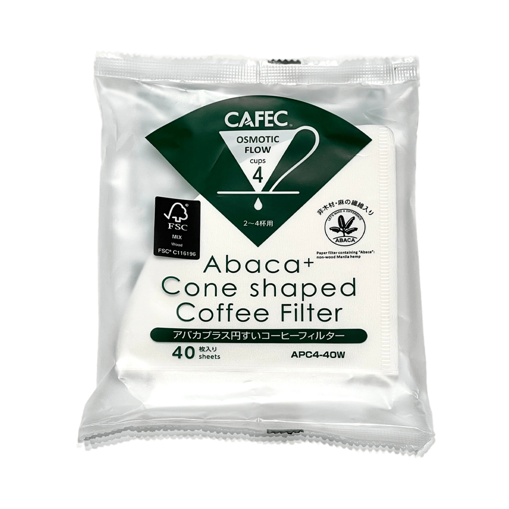 Combo 2 x Cafec Paper Filter APC4-40W - Cone V60-02 Cup-4 40-Sheets - White - Abaca+ 8