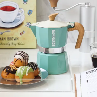 PEDRINI MyMoka Color Ấm Pha Cà Phê 3 Tách - Xanh Lá Vintage