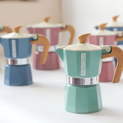 PEDRINI Kaffettiera Ấm Pha Cà Phê 6 Tách - Đỏ