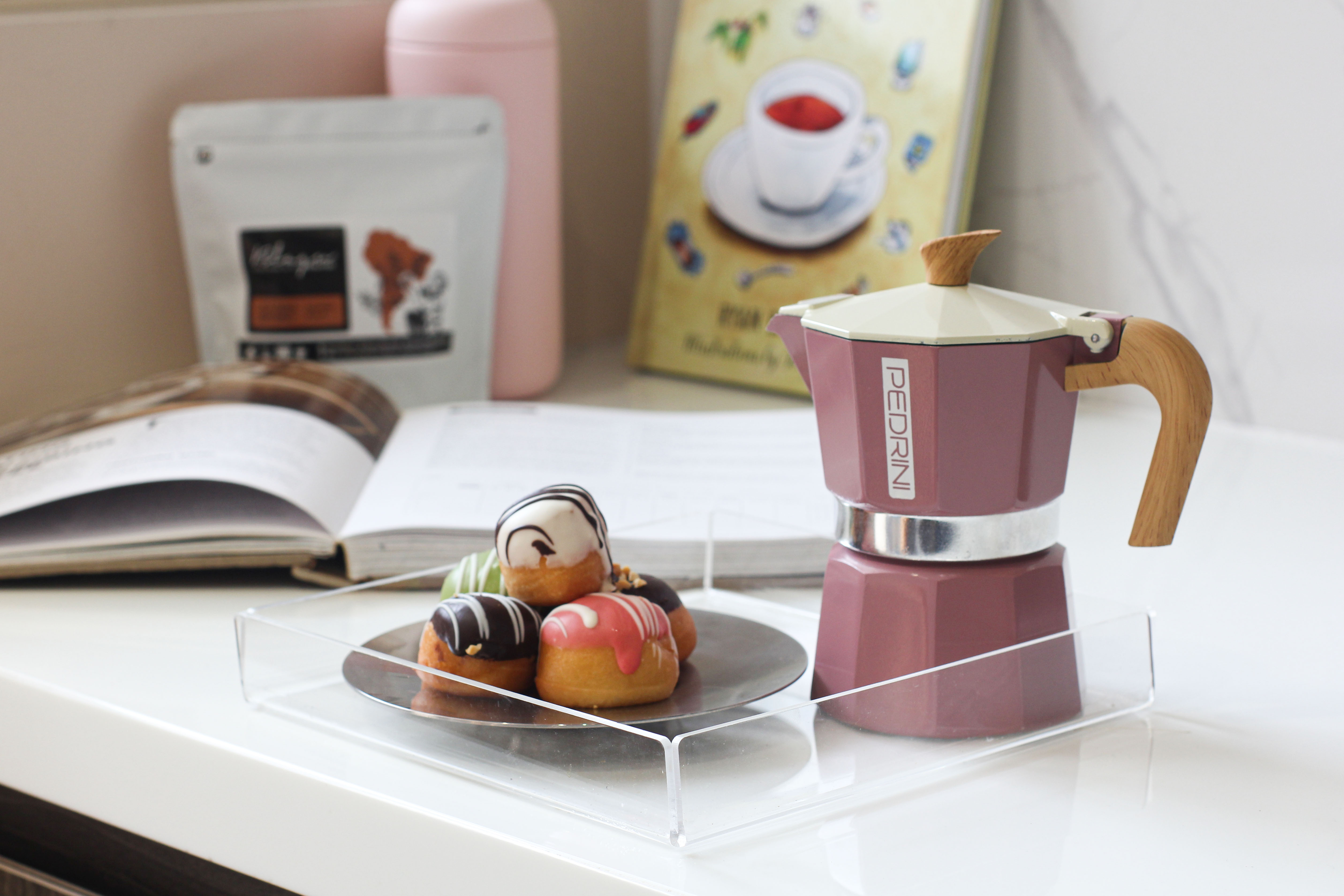 PEDRINI MyMoka Color Coffee Maker 3 Cups - Vintage Pink 10