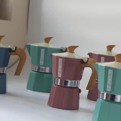 PEDRINI MyMoka Color Ấm Pha Cà Phê 2 Tách - Xanh Vintage