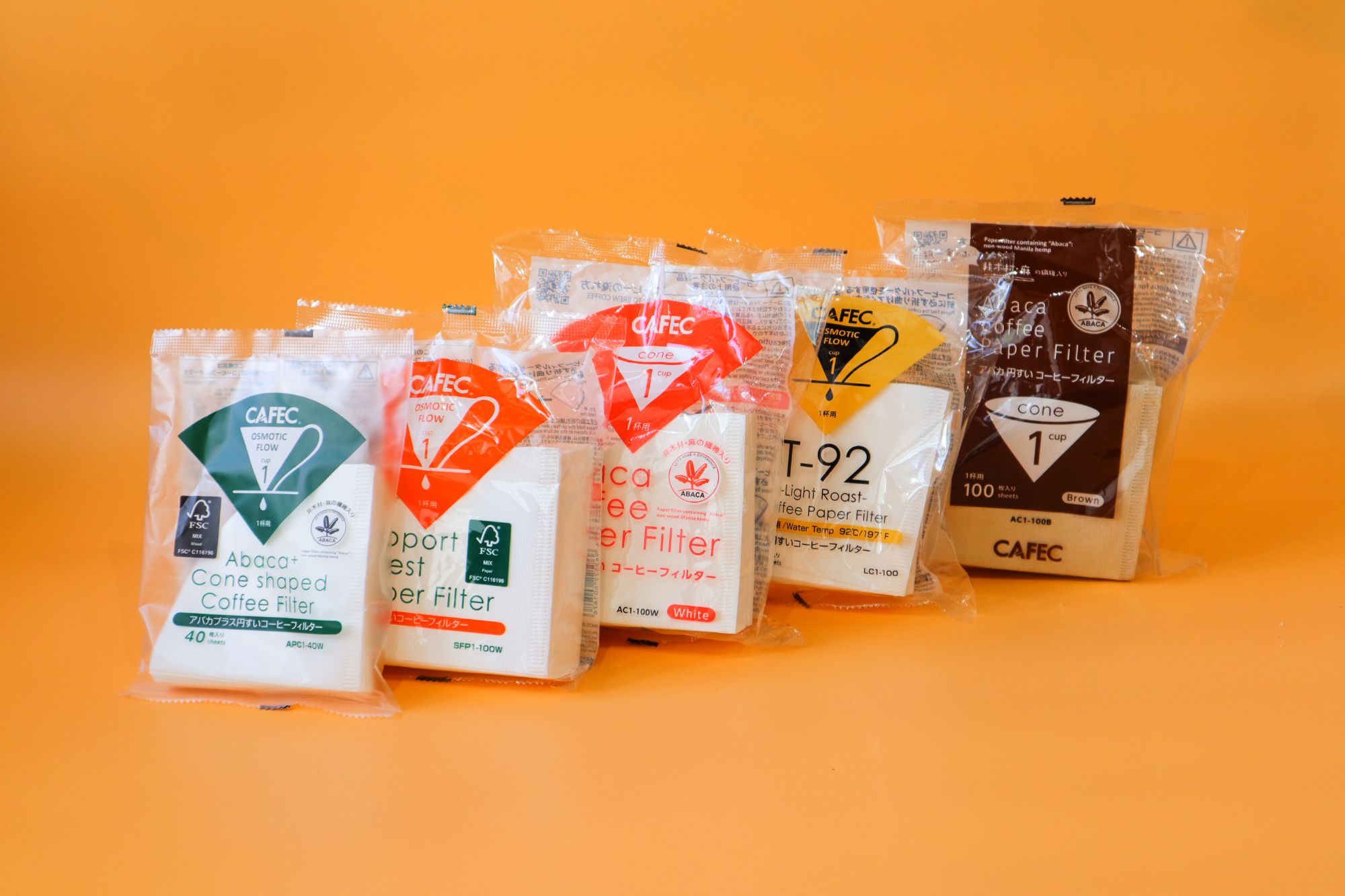 Cafec Abaca trapezoid paper filter 103 Brown 5